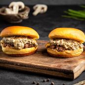 Beef Burger With Fresh Mushrooms