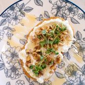 Labneh Walnut Honey Sourdough