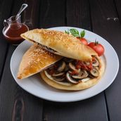 Panzerotto with Mushrooms and Turkey Ham