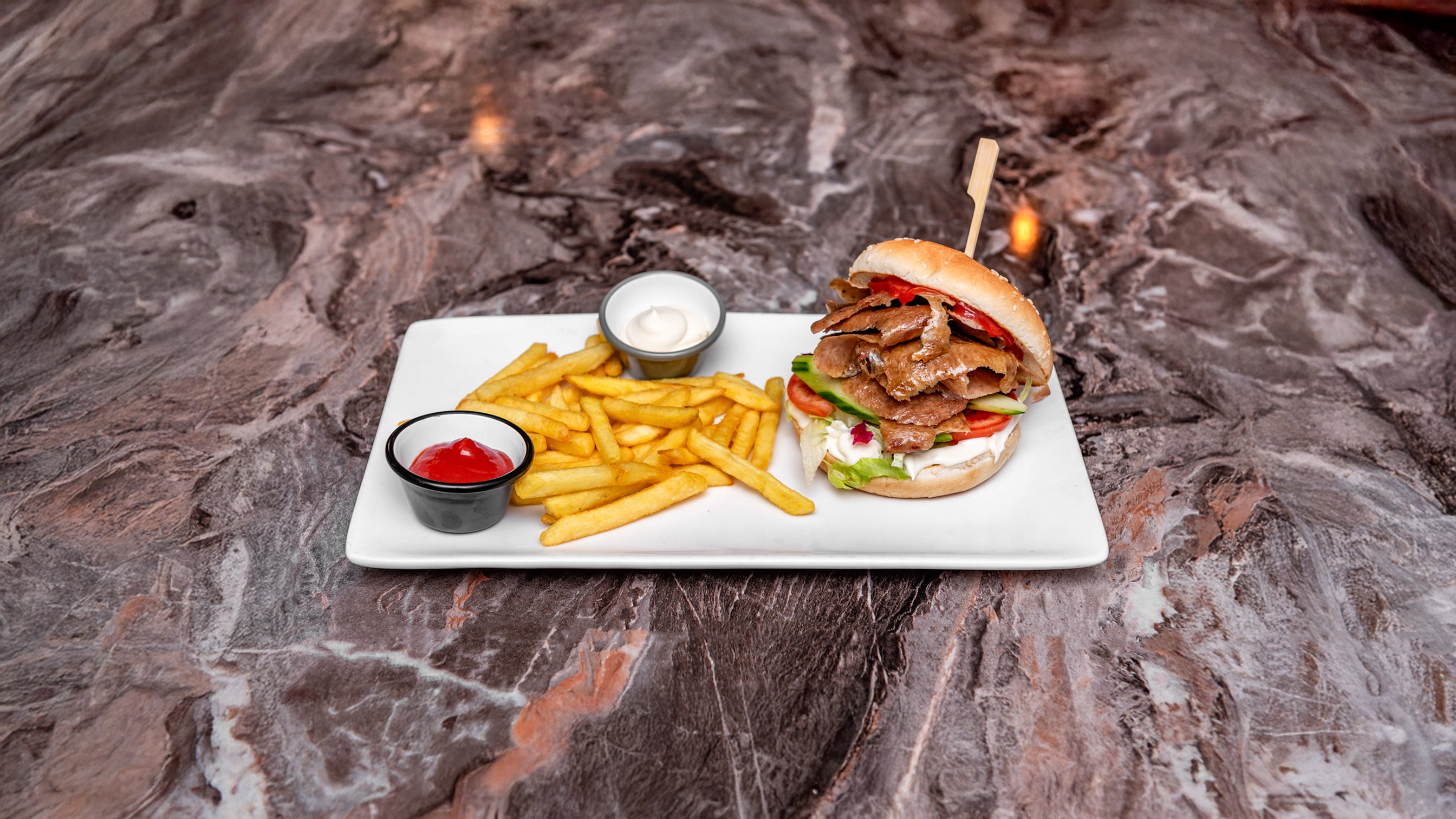 Lamb Doner Burger with Chips