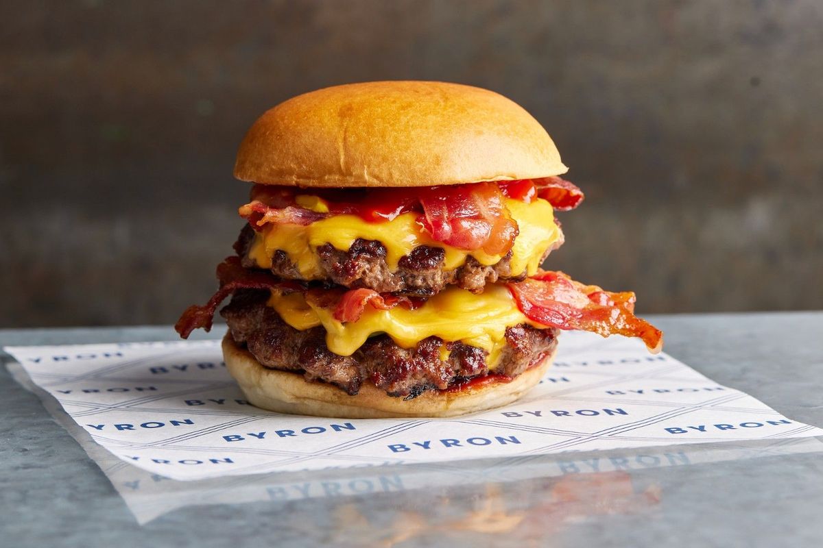 SMASHED DB BACON CHEESEBURGER, FREE Fries & Soda