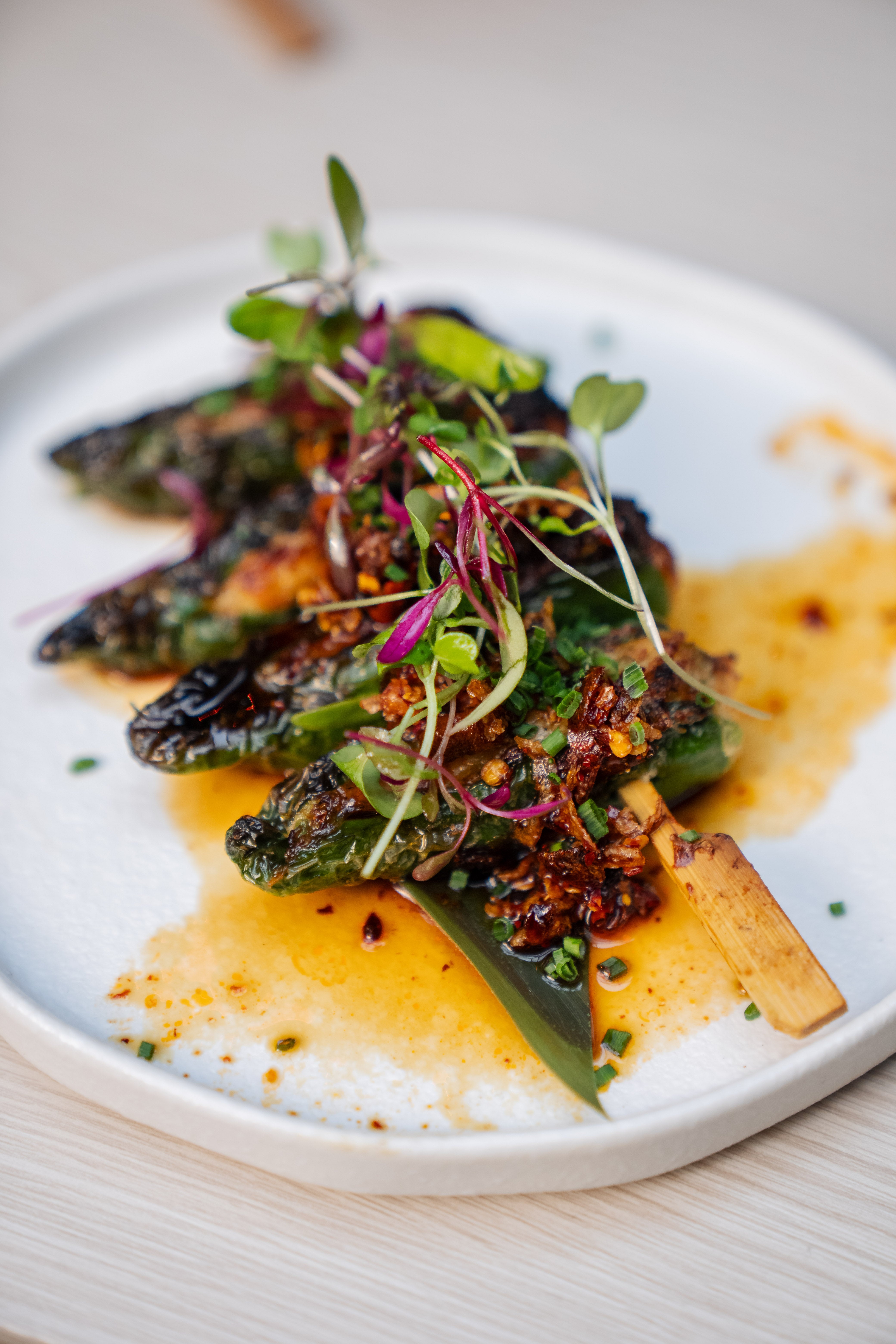 Padron Peppers Stuffed with Snow Crab and Prawns