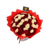 Joyful Red And White Roses