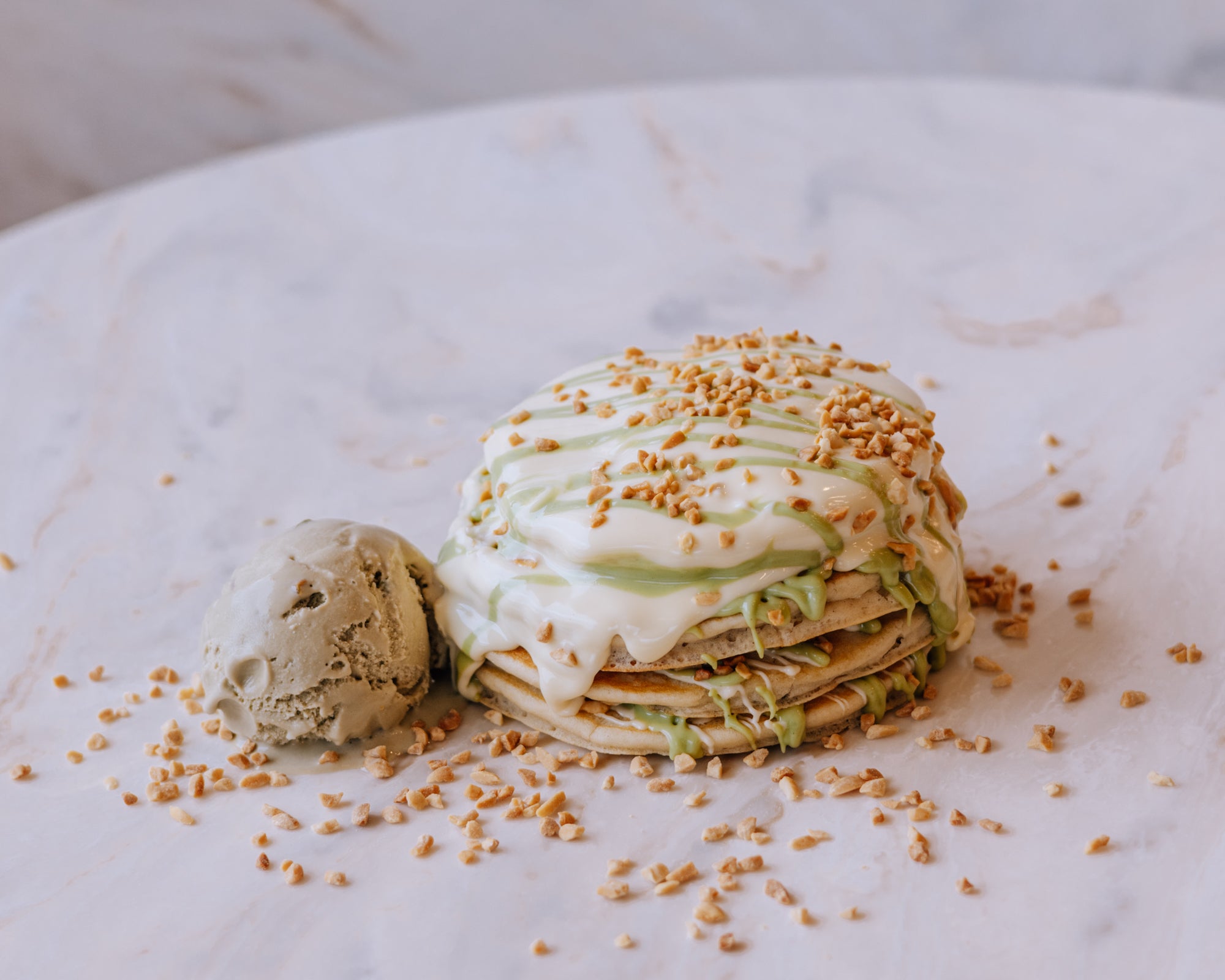 White Choc Pistachio Pancake