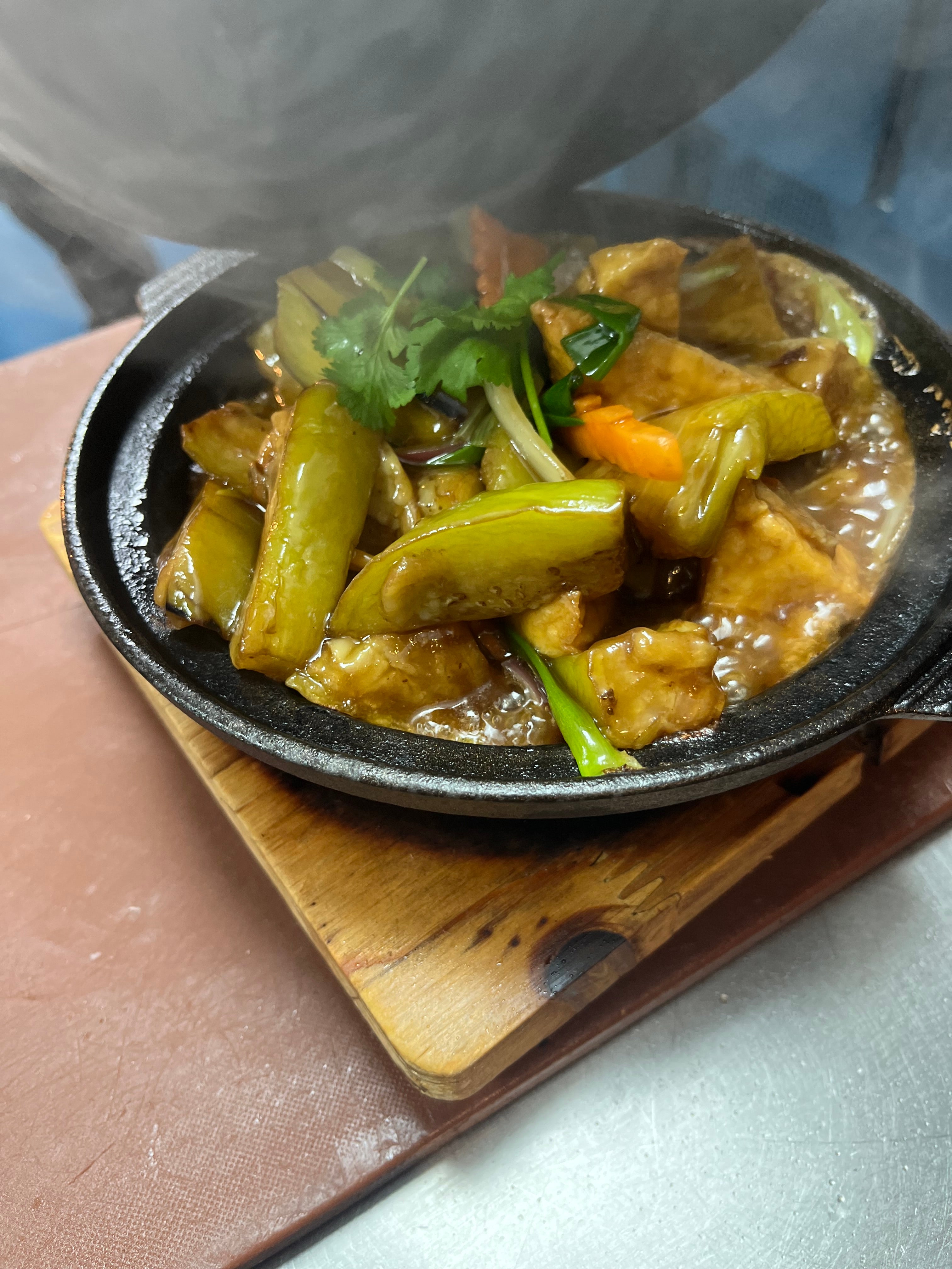 Aubergine with Tofu in Casserole 茄子豆腐煲