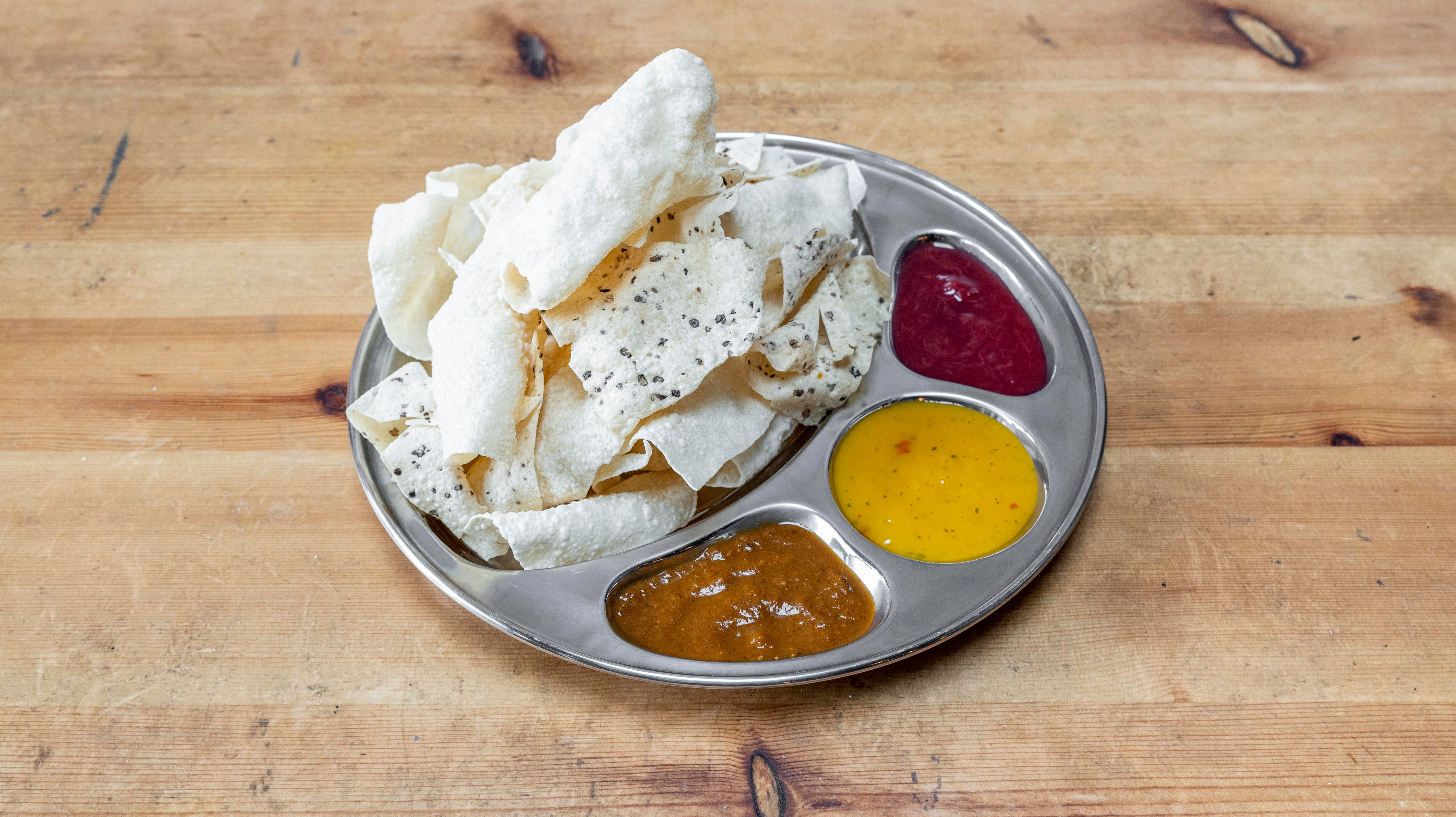 Appalams With Homemade Chutneys