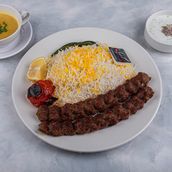 Chicken koobideh kebab with saffron