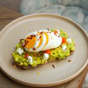 Avocado On Organic Sourdough Bread With Boiled Eggs