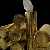 Golden Round Tissue Box