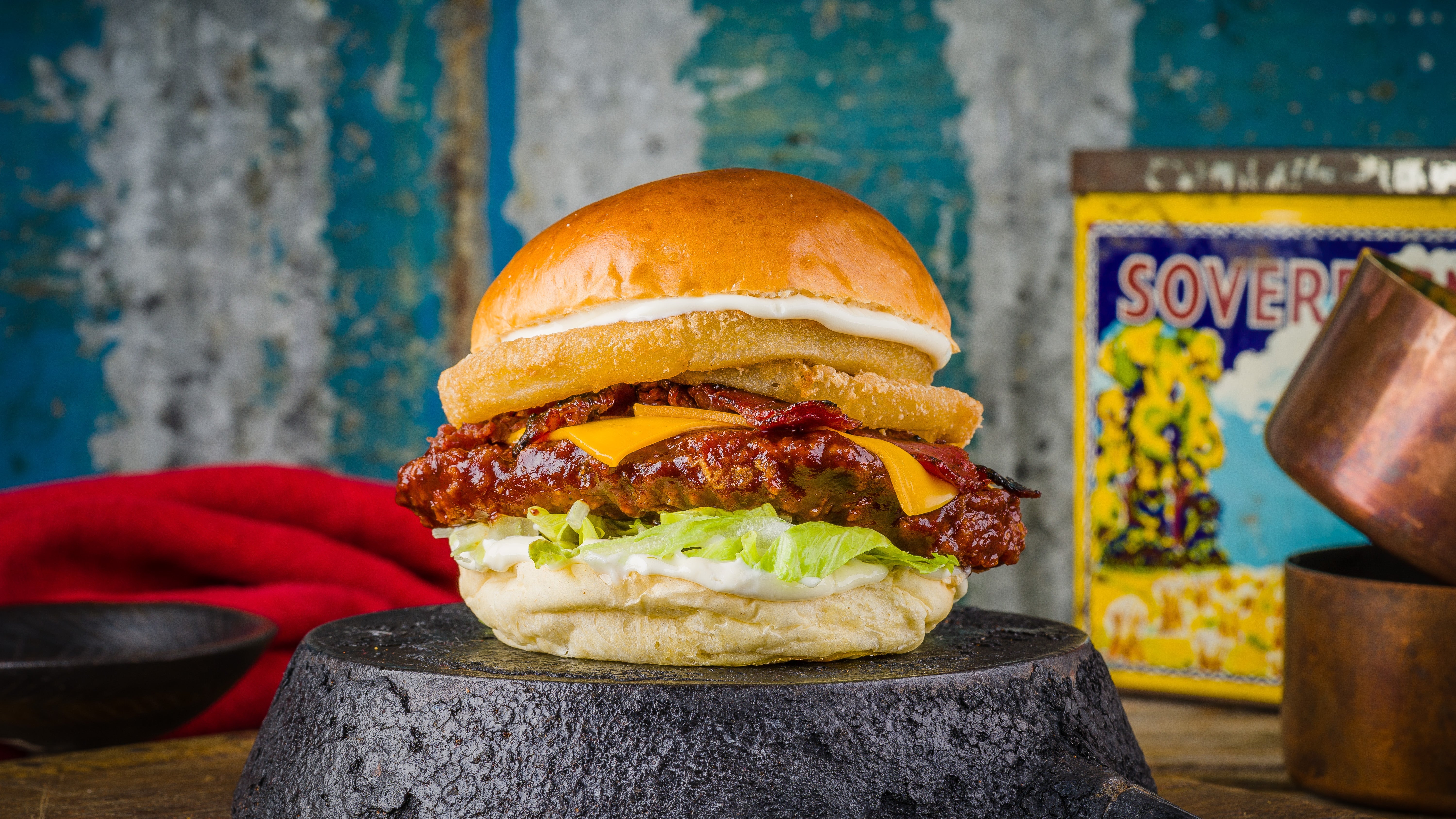 Fried Chicken BBQ Bacon Burger