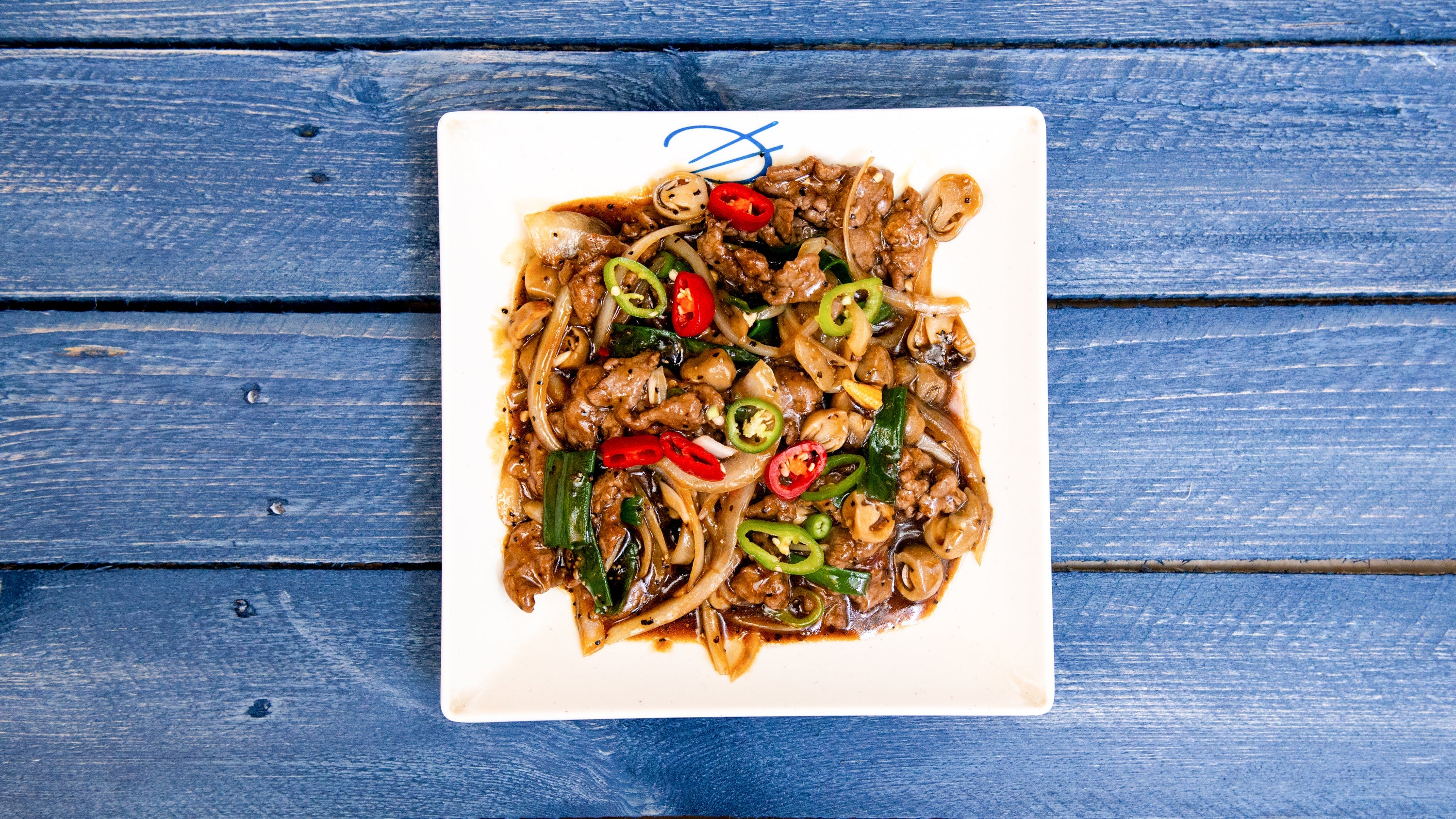 Beef Slices & Green Peppers in Black Bean Sauce