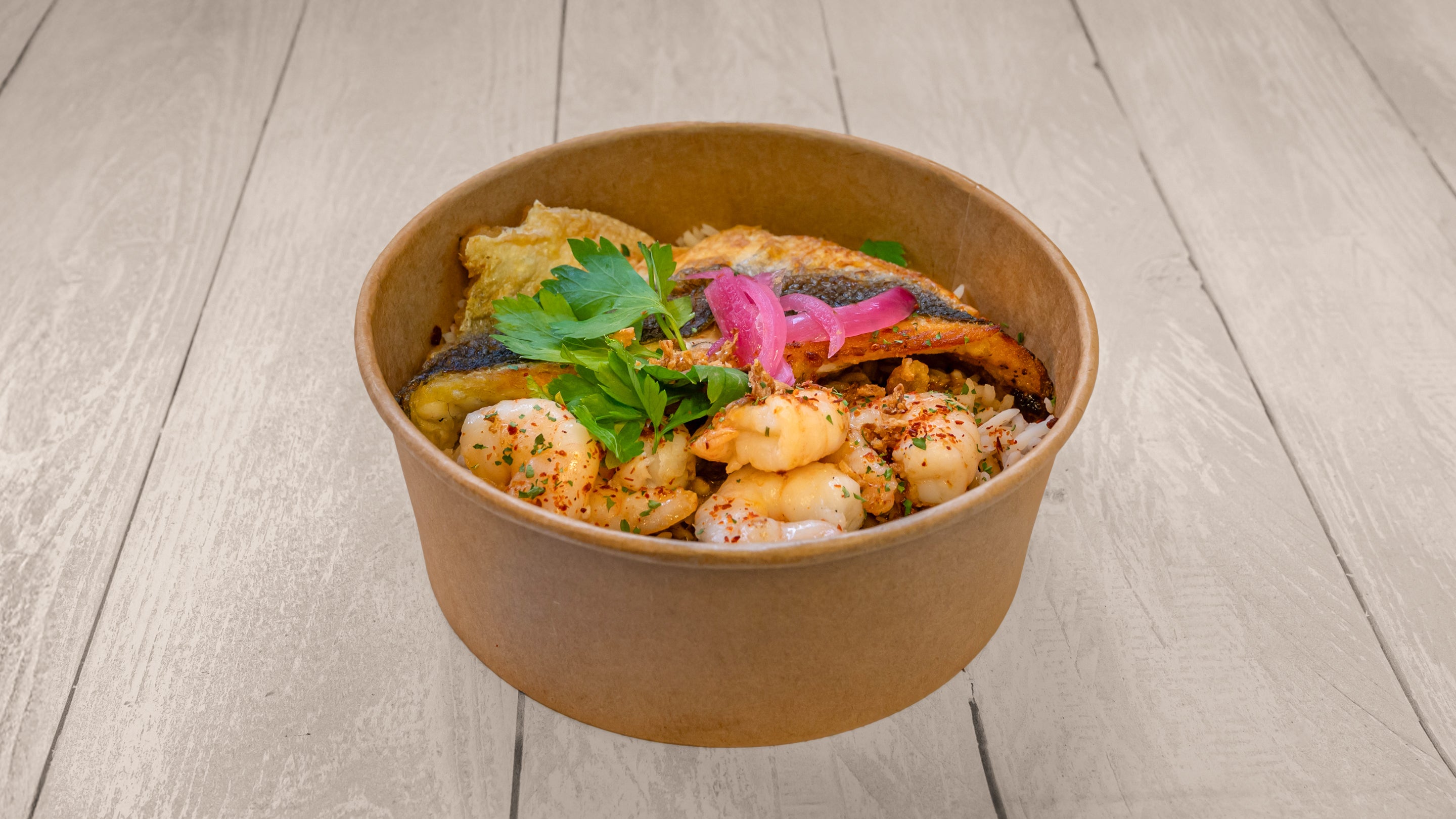 Jerk Seabass and Prawn Medley