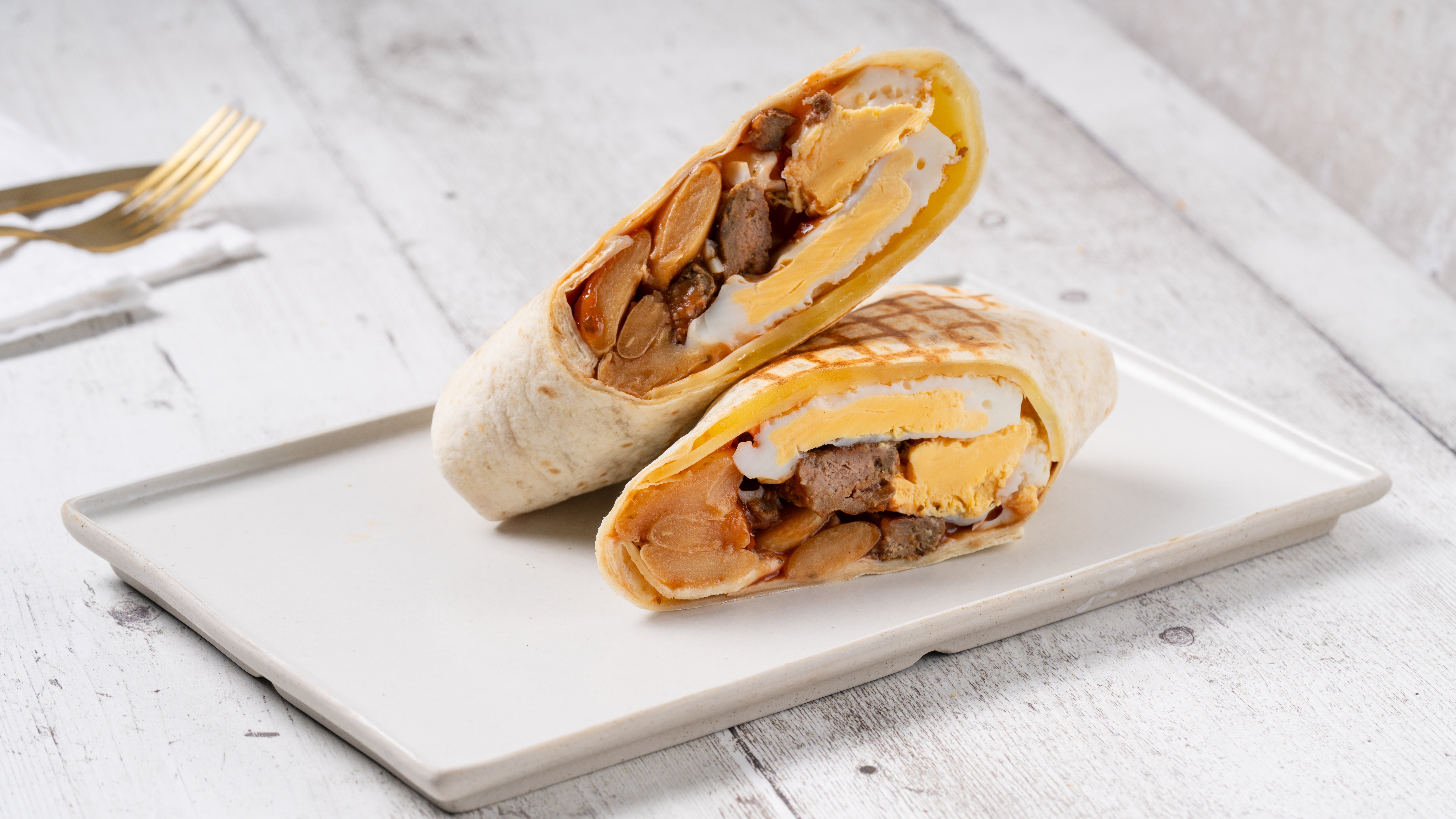 Sausage & Fried eggs burrito