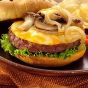 Meat burger with mushroom