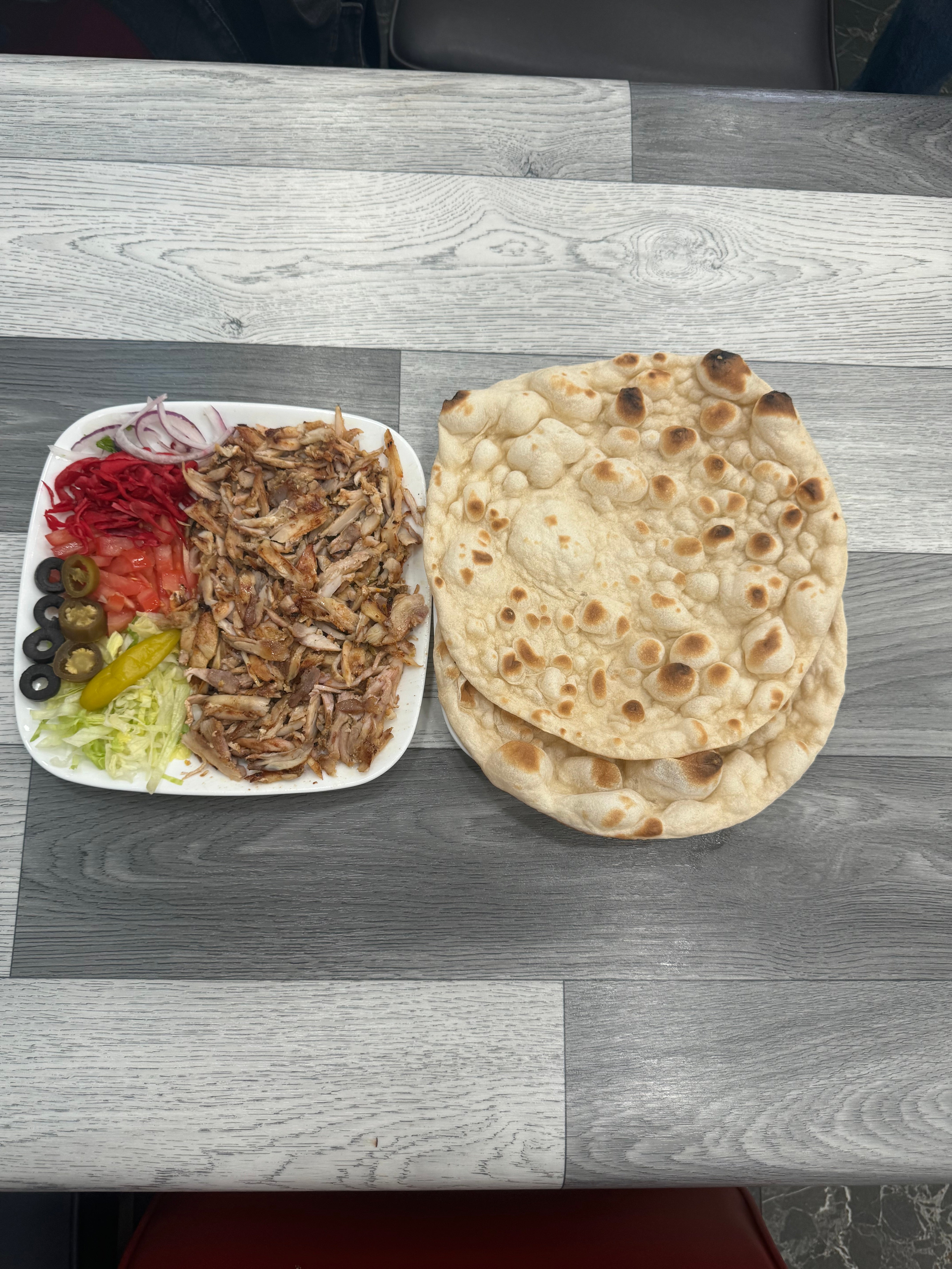 Chicken Shawarma with 2 Naan, Salad, and Drink