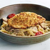 Crostini Chicken with Fettuccine
