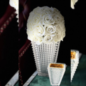 Large Crystal Vase With Permanent Roses