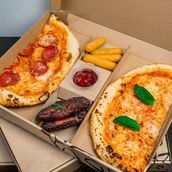 Cut and Half Pizza Box