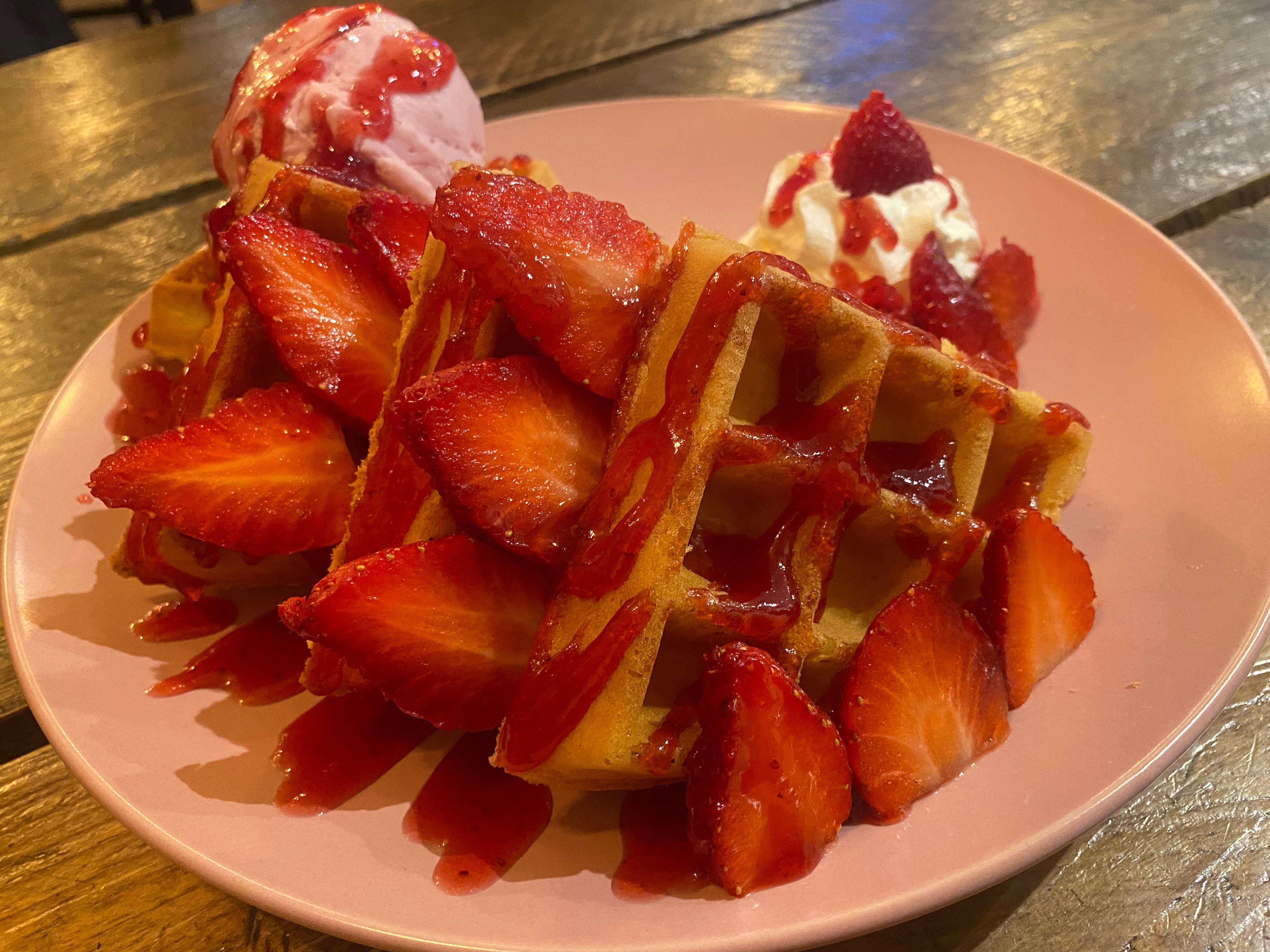 Strawberry Explosion American Waffle