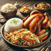 Roasted Chix With Rice & Pancit Bihon