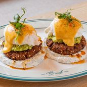 Falafel Labneh Poached Egg