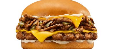 Philly Cheese Steak Burger Sandwich
