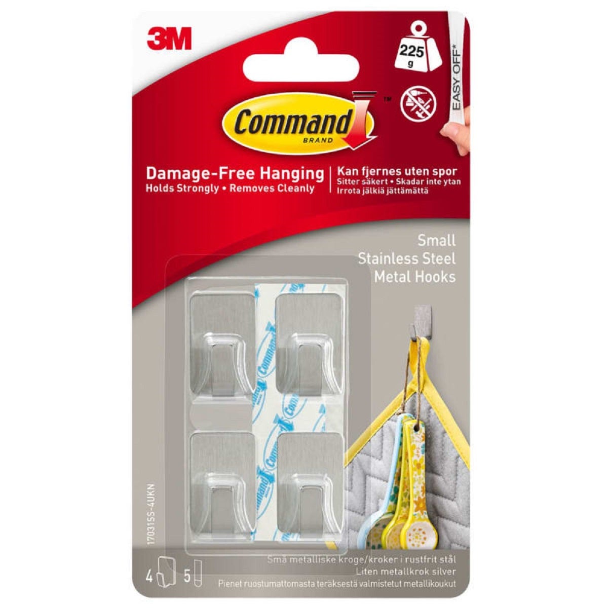 Command Small Silver Hooks