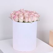 White Box With 40 Light Pink Roses