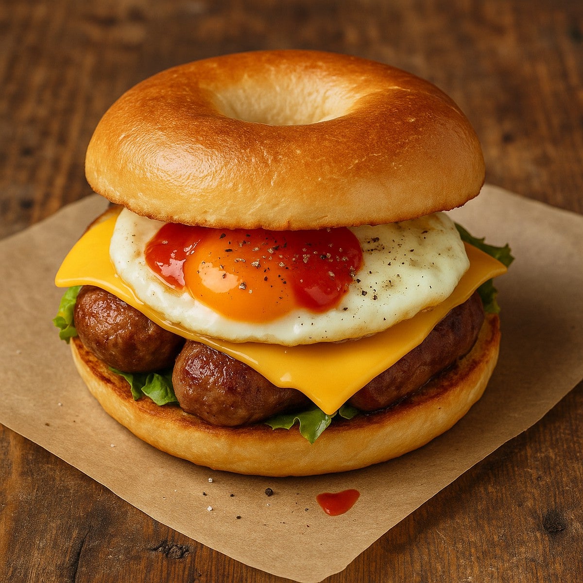 Sausage Egg and Cheese Bagel