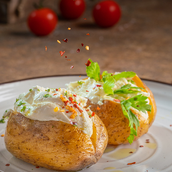 Baked Potatoes With Creamy Cheese Dish