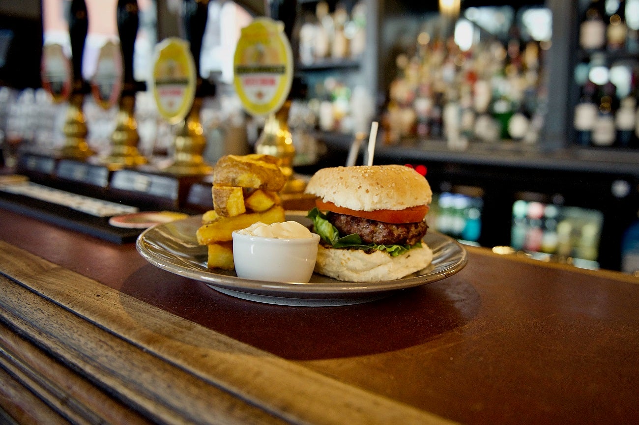 Union Beef Burger with Hand Cut Chips