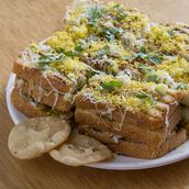 Chatpata Sev Puri Grilled Cheese Sw