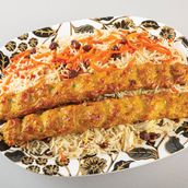 afghani pulawo with chicken shami kabab
