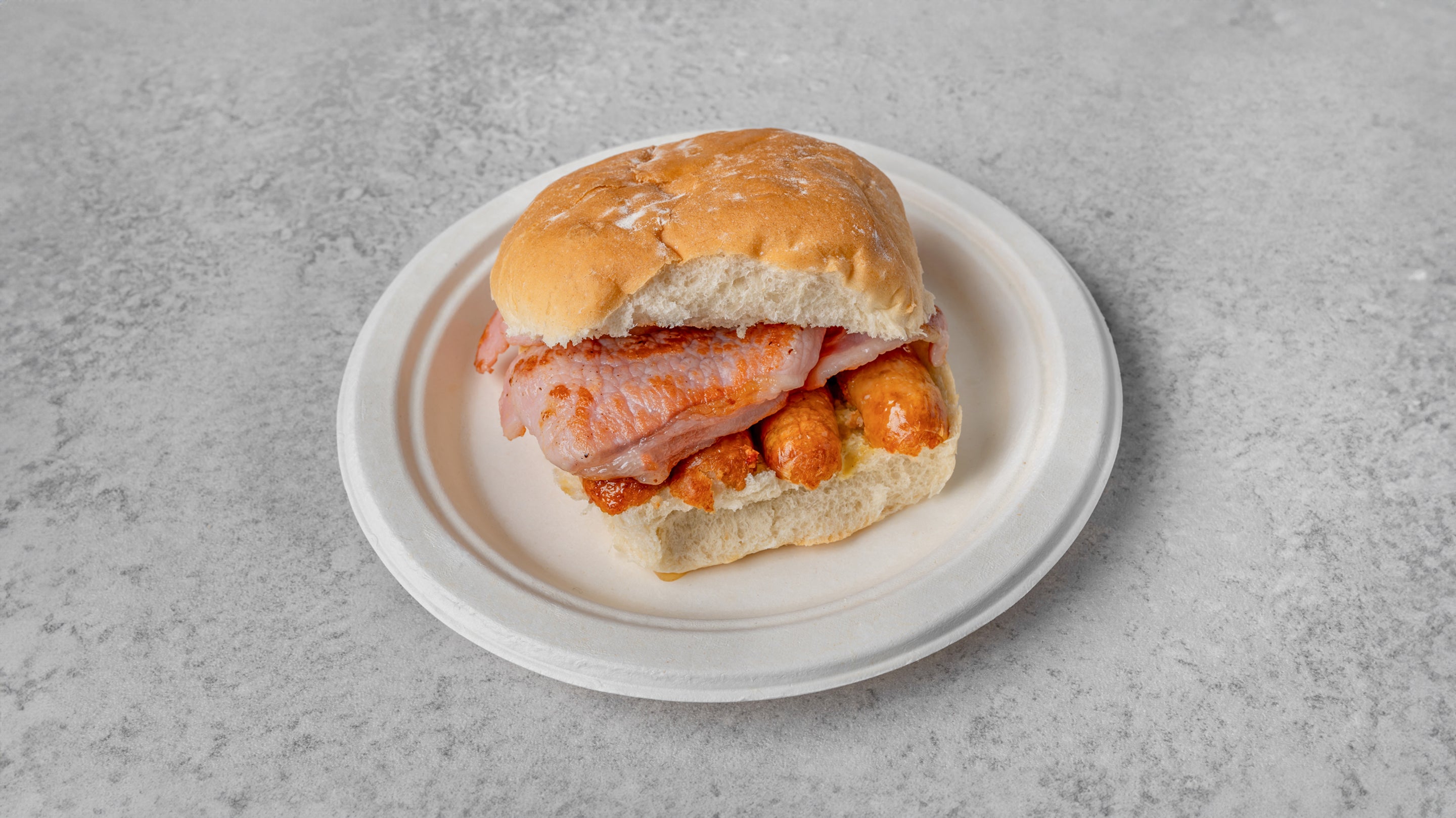 Sausage and Bacon Bap