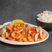 Mixed Grill Seafood With Rice