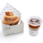 Kiri Honey Cheese Croissant and Hot and Iced Spanish Latte