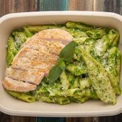Healthy Brown Pasta Chicken Pesto