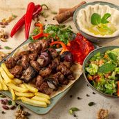 Grilled Meat Tikka with Appetizers Meal