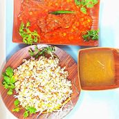 Casserole with meat, rice and soup