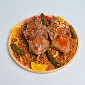 Pigeons Stuffed With Freekeh With Rice And Mixed Nuts And Orzo Soup