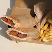 Hotdog with french fries