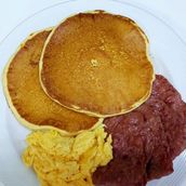 Pancake Medley Beef Bacon And Cheese	