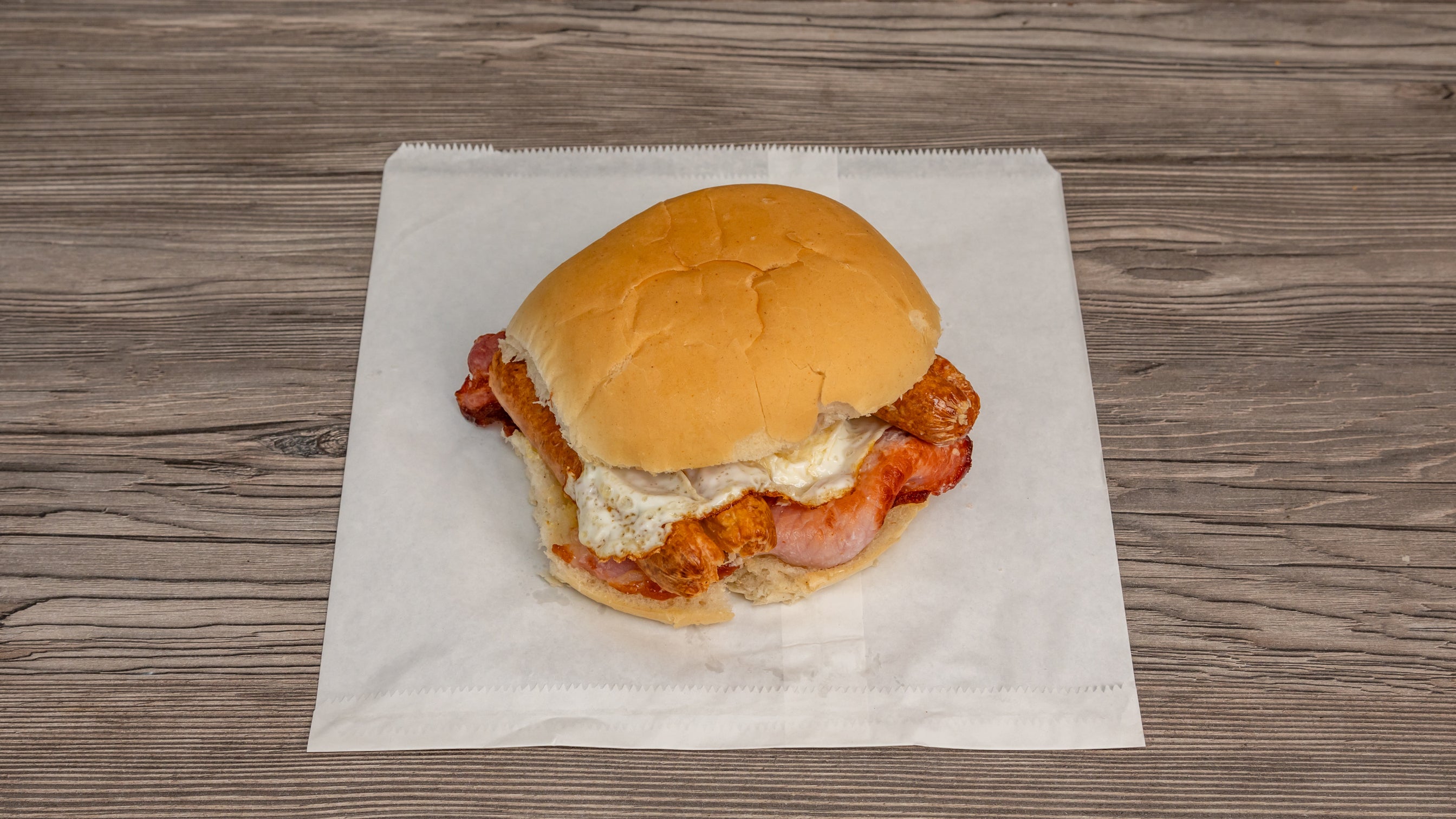 Bacon, Sausage, and Egg Barm