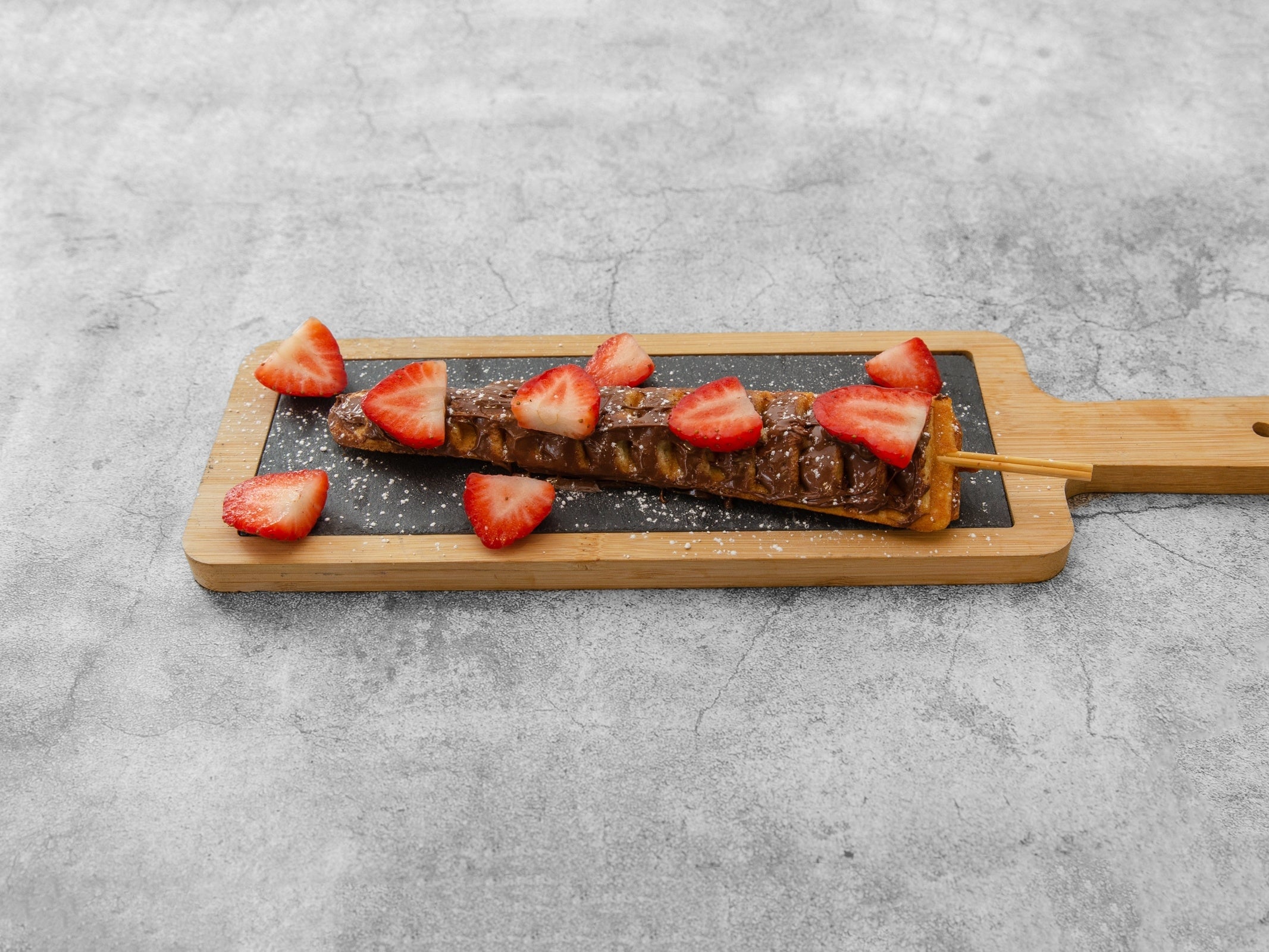 Strawberry & Chocolate sauce bubble waffle stick