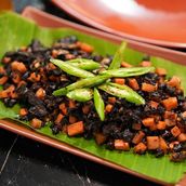 Belong's Bopis Pulutok With Rice And Drinks
