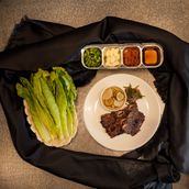 Galbi-gui 갈비구이 (Served with Lettuce, Garlic, Chilli, Ssamjang Sauce & Sesame Oil)