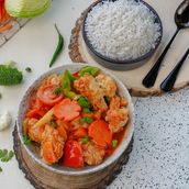 Sweet & Sour Shrimps With Garlic Fried Rice 