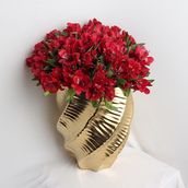 Gold Vase Red Alstroemeria 0