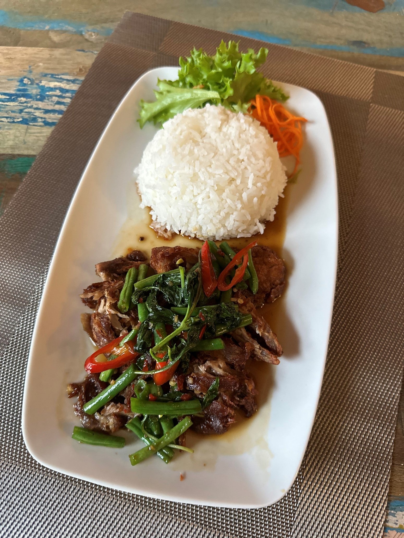 Leg of Aromatic Duck with Chilli and Basil