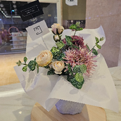 Mixed Flowers In White Vase